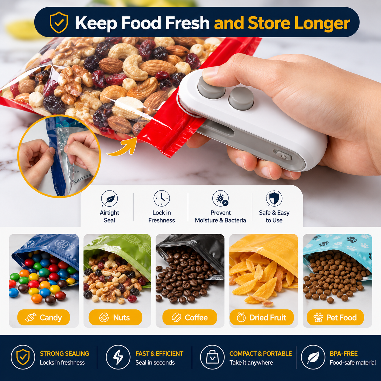 USB-C Bag Sealer | Keep Food Fresh