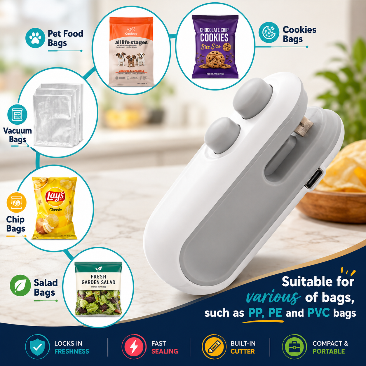 USB-C Bag Sealer | Keep Food Fresh